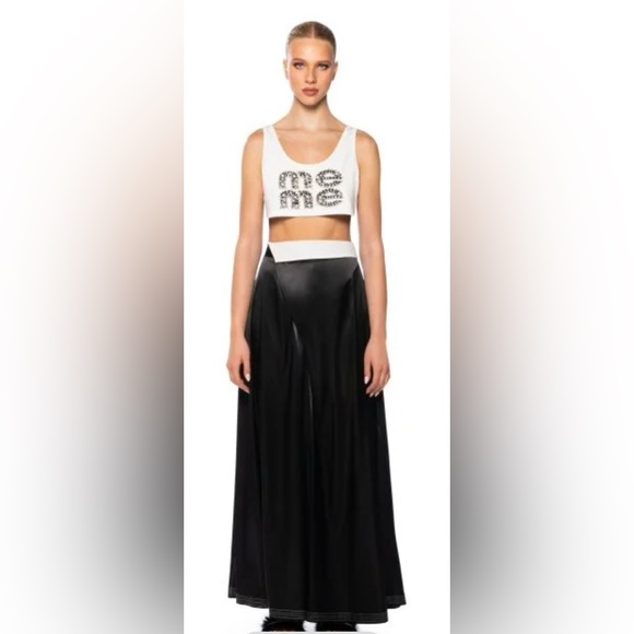 RISKY BUSINESS WRAP AROUND WIDE LEG SATIN PANT IN BLACK - Picture 4 of 11
